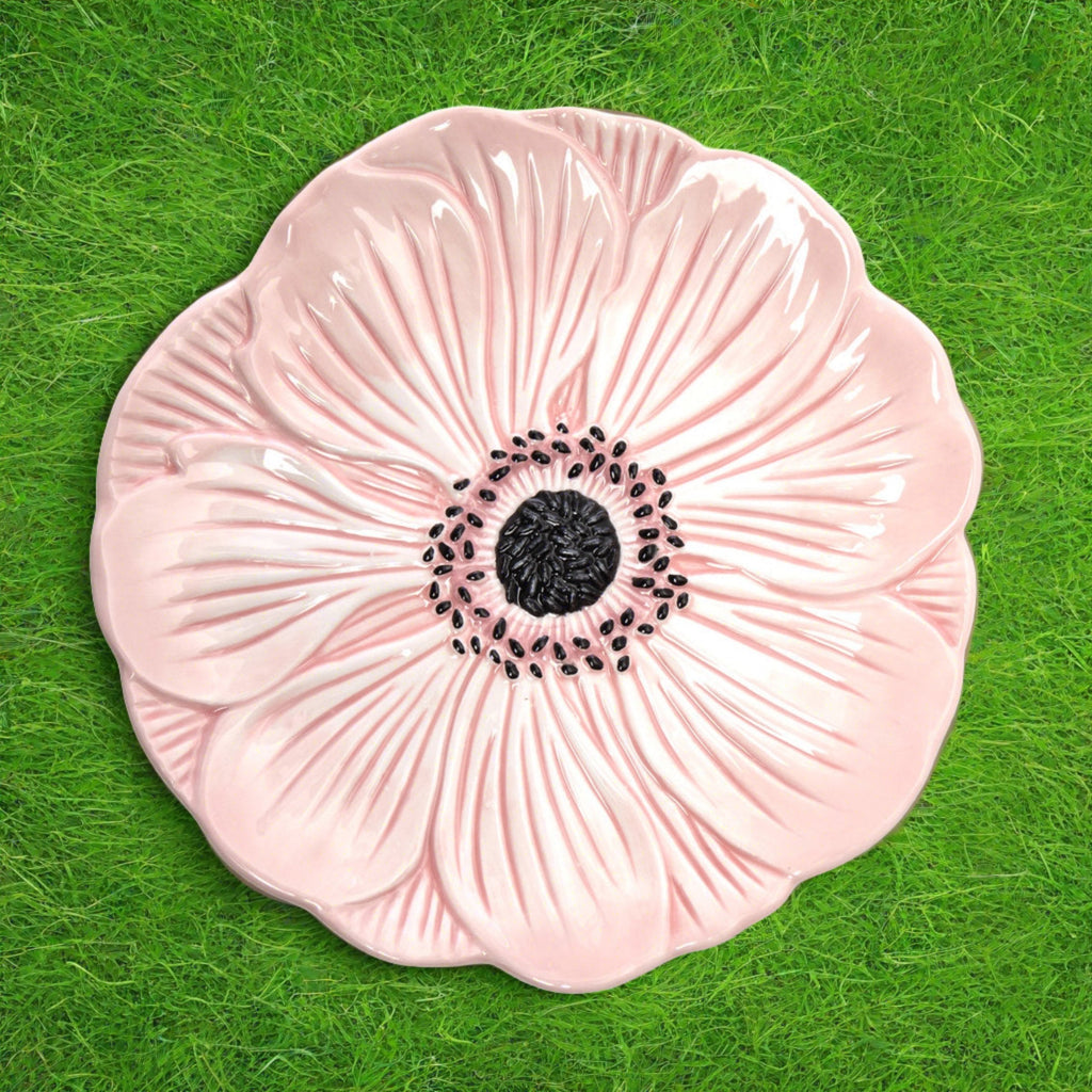 Pink Poppy Flower Appetizer Plate godinger