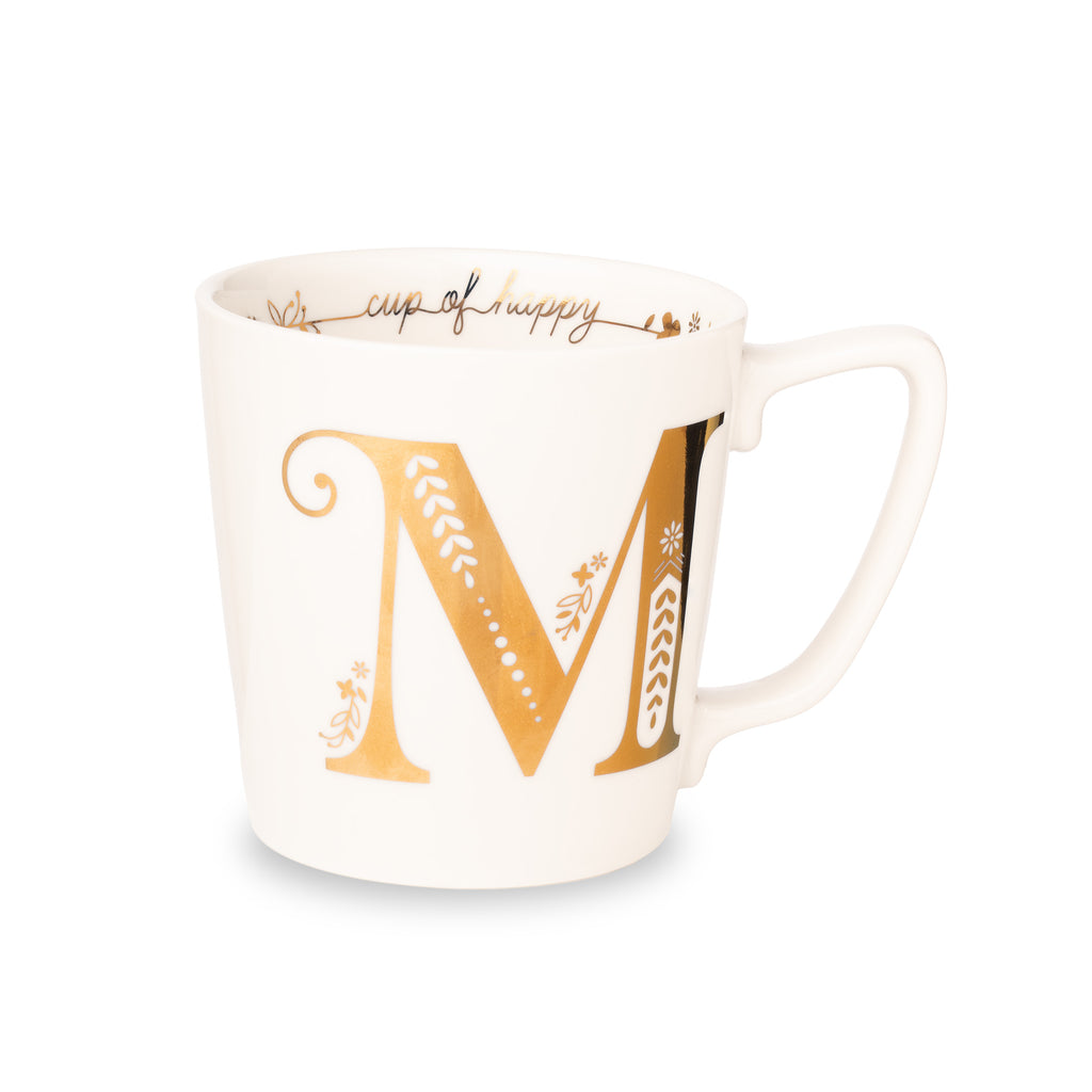 Cup of Happy Letter Gold Mug M godinger