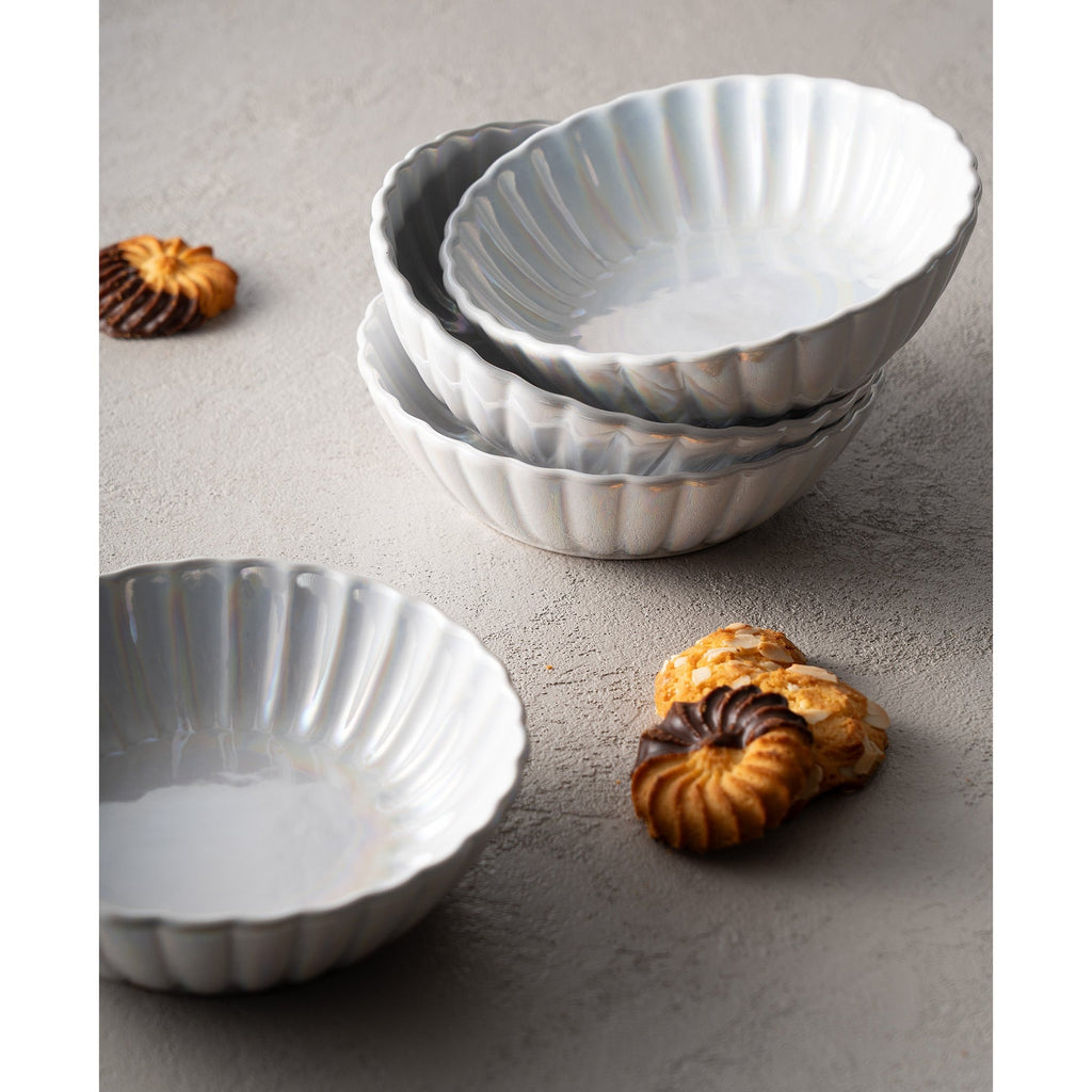Scalloped Pearl Luster Cereal Bowl, Set of 4 godinger