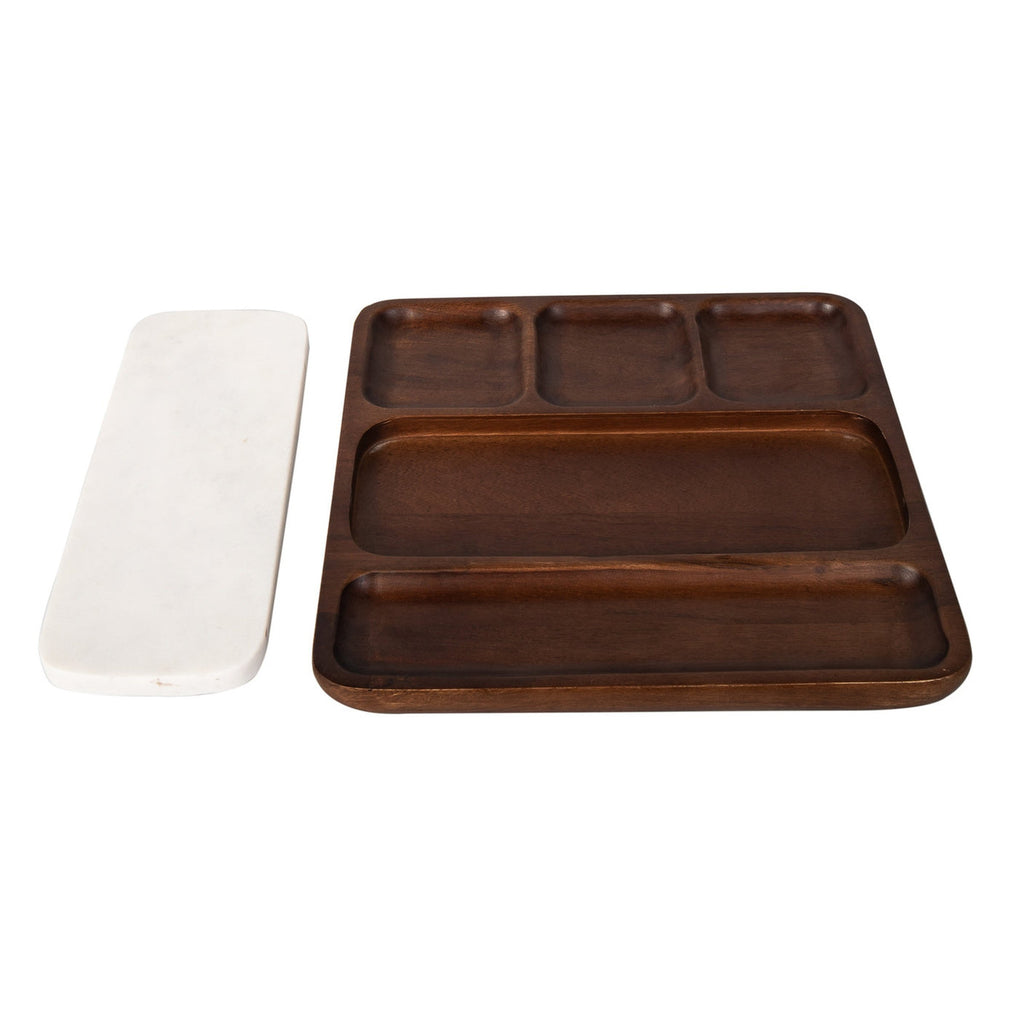 Variks Wood & Marble Appetizer Platter godinger