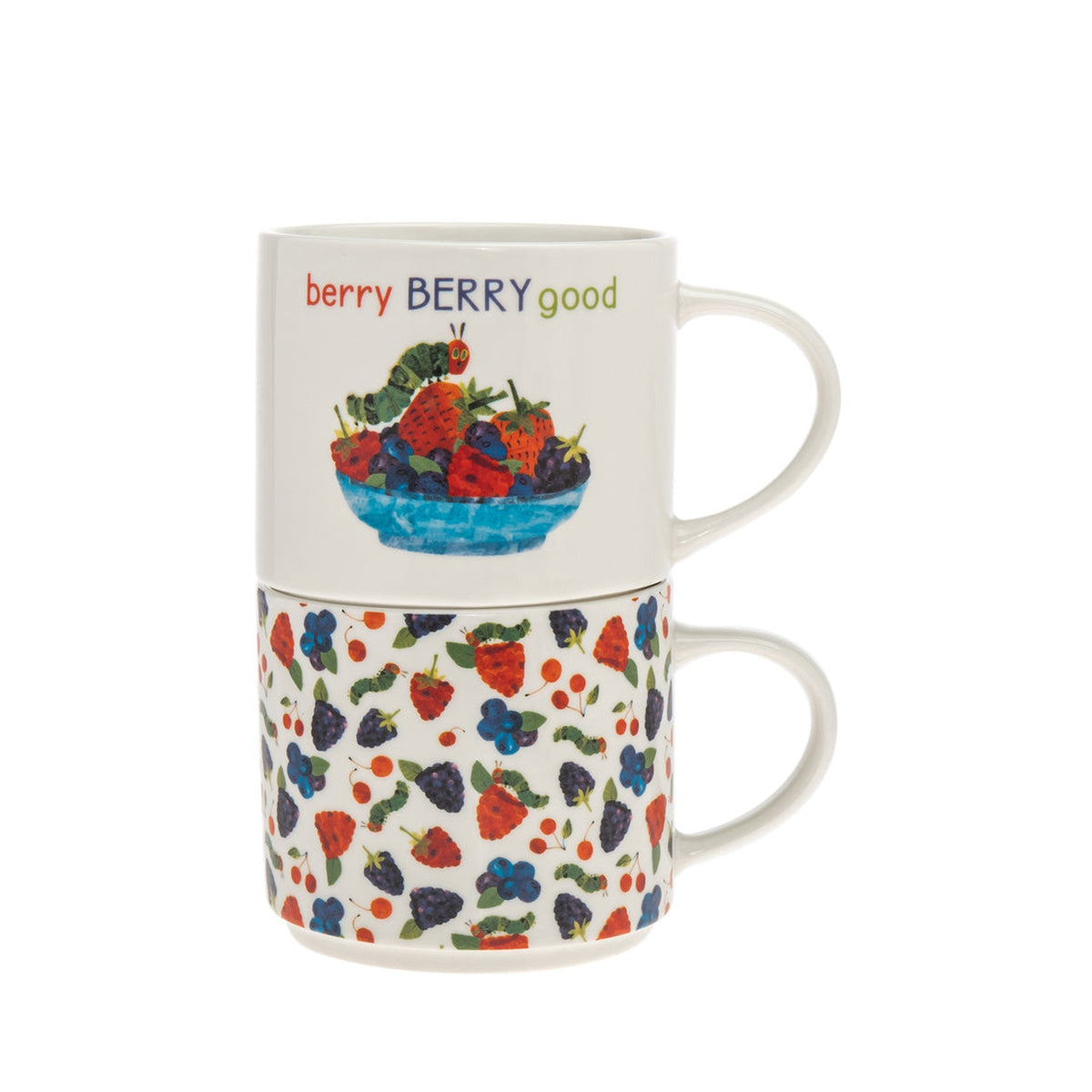 Godinger Silver World of Eric Carle The Very Hungry Caterpillar 2 Pc. Avocado Stacking Mug Set, Multicolor