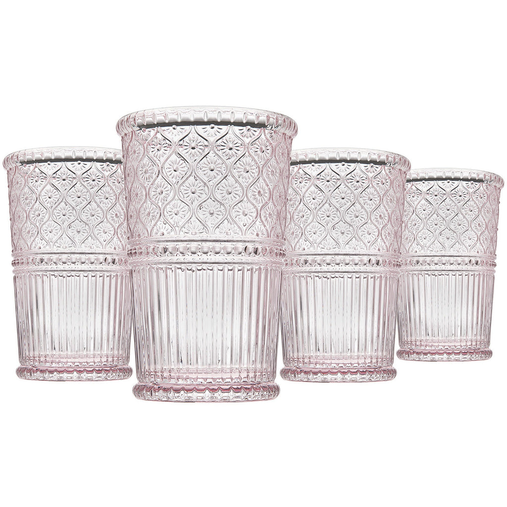 Claro Pink Tumbler Glass, Set of 4 godinger
