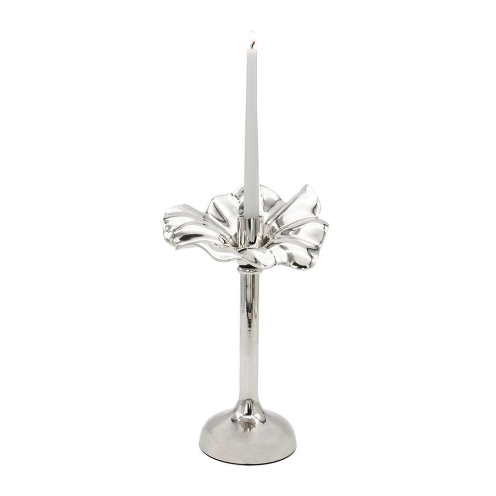 Blossom Platinum Tapered Candle Holder 10" godinger