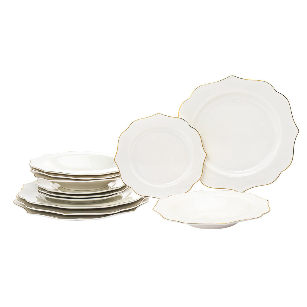 Arendale Porcelain 12 Piece Dinnerware Set, Service For 4 godinger