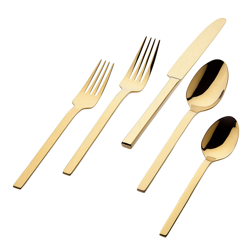Atlas Mirrored Gold 18/0 Stainless Steel 20 Piece Flatware Set, Service For 4 godinger