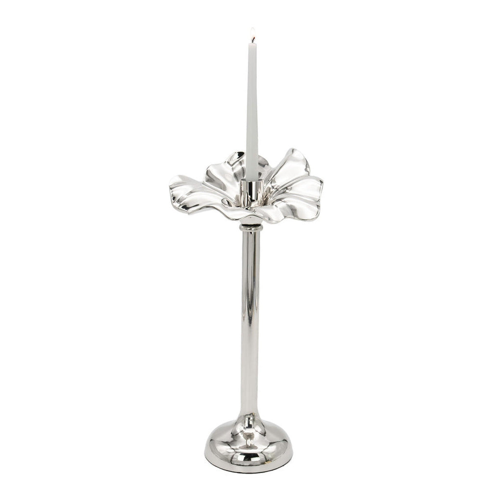 Blossom Platinum Tapered Candle Holder 13" godinger