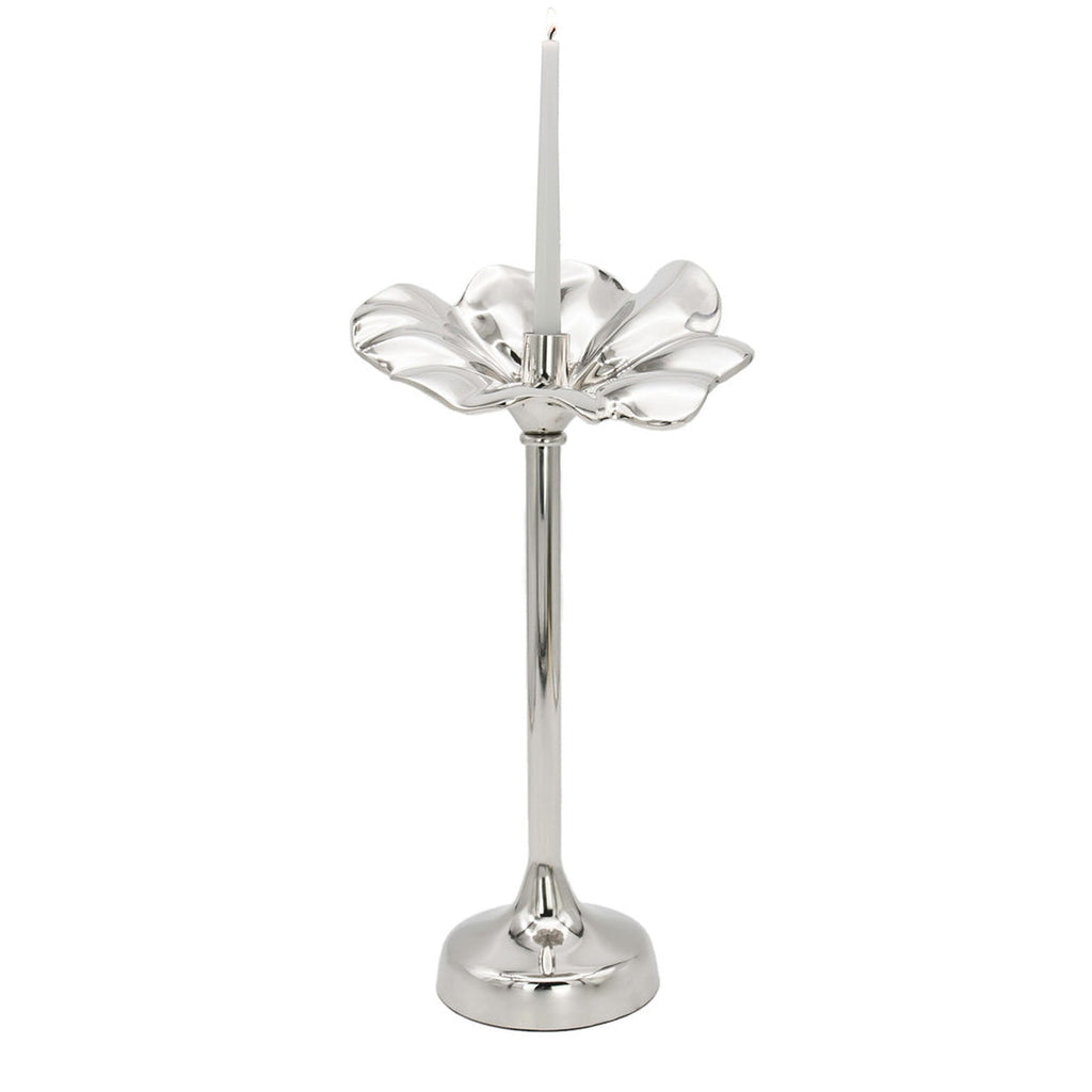 Blossom Platinum Tapered Candle Holder 15.75" godinger
