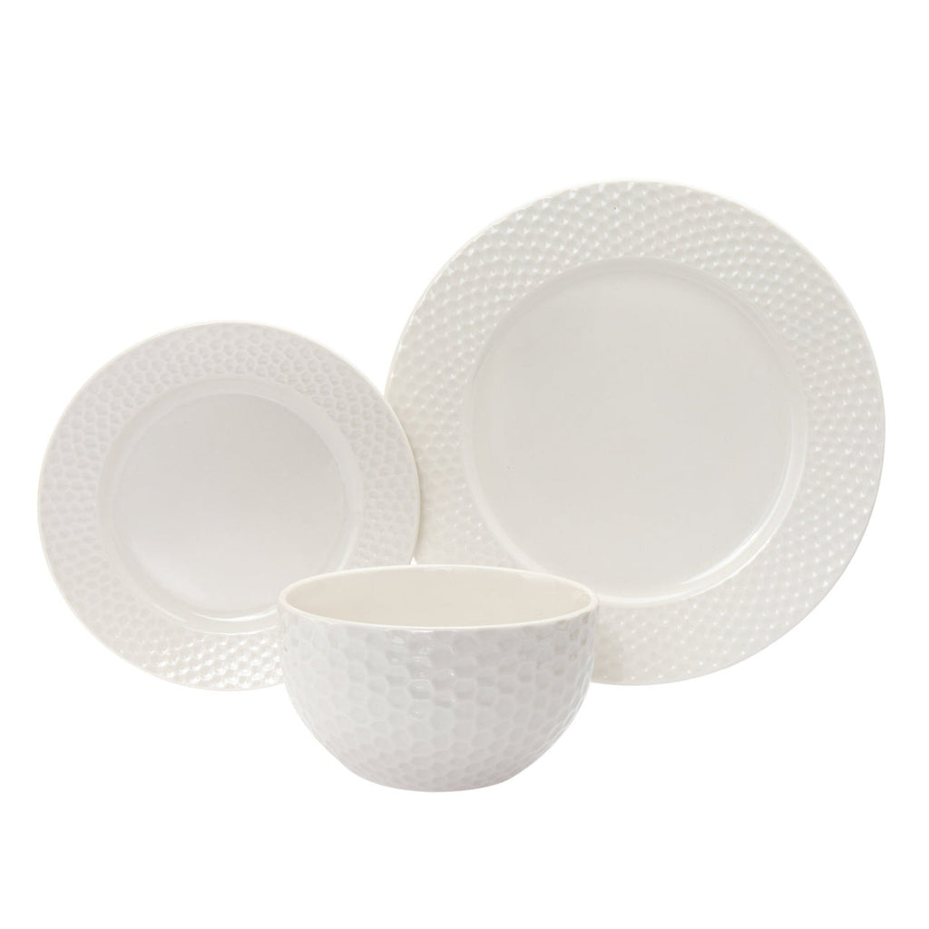 Fossette Porcelain 18 Piece Dinnerware Set, Service For 6 godinger