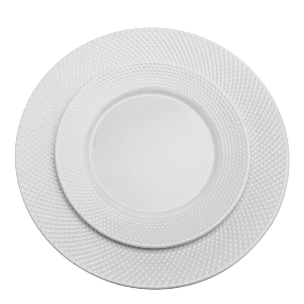 Pique Plain Porcelain 16 Piece Dinnerware Set, Service for 4 godinger