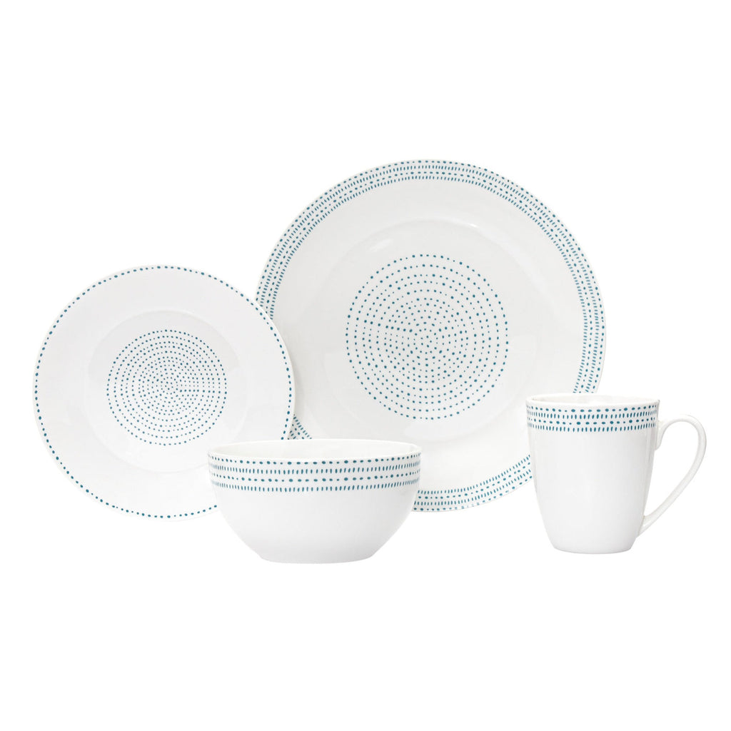Staccata Porcelain 16 Piece Dinnerware Set, Service For 4 godinger