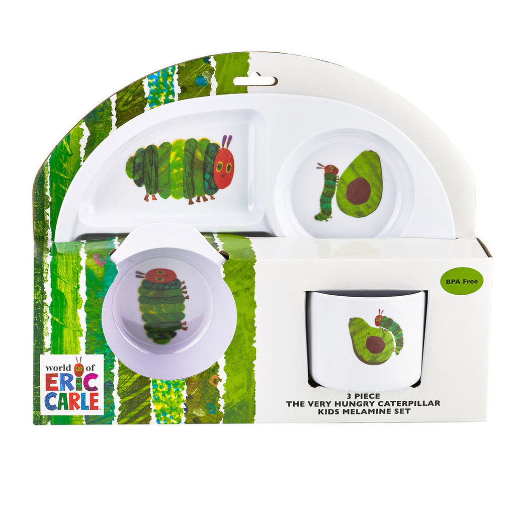 The World of Eric Carle, The Very Hungry Caterpillar Avocado Kids Melamine 3 Piece Set godinger