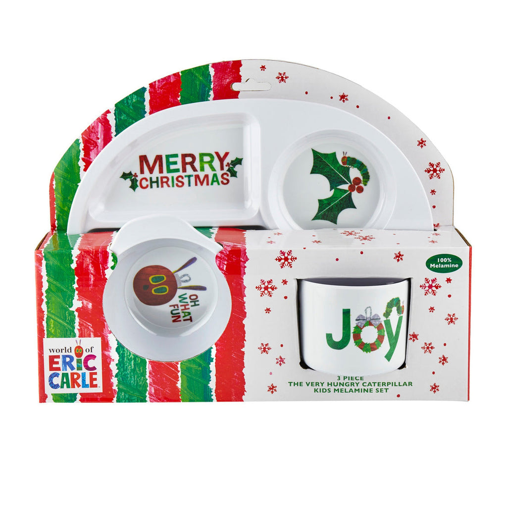 The World of Eric Carle, The Very Hungry Caterpillar Merry Christmas Kids Melamine 3 Piece Set godinger