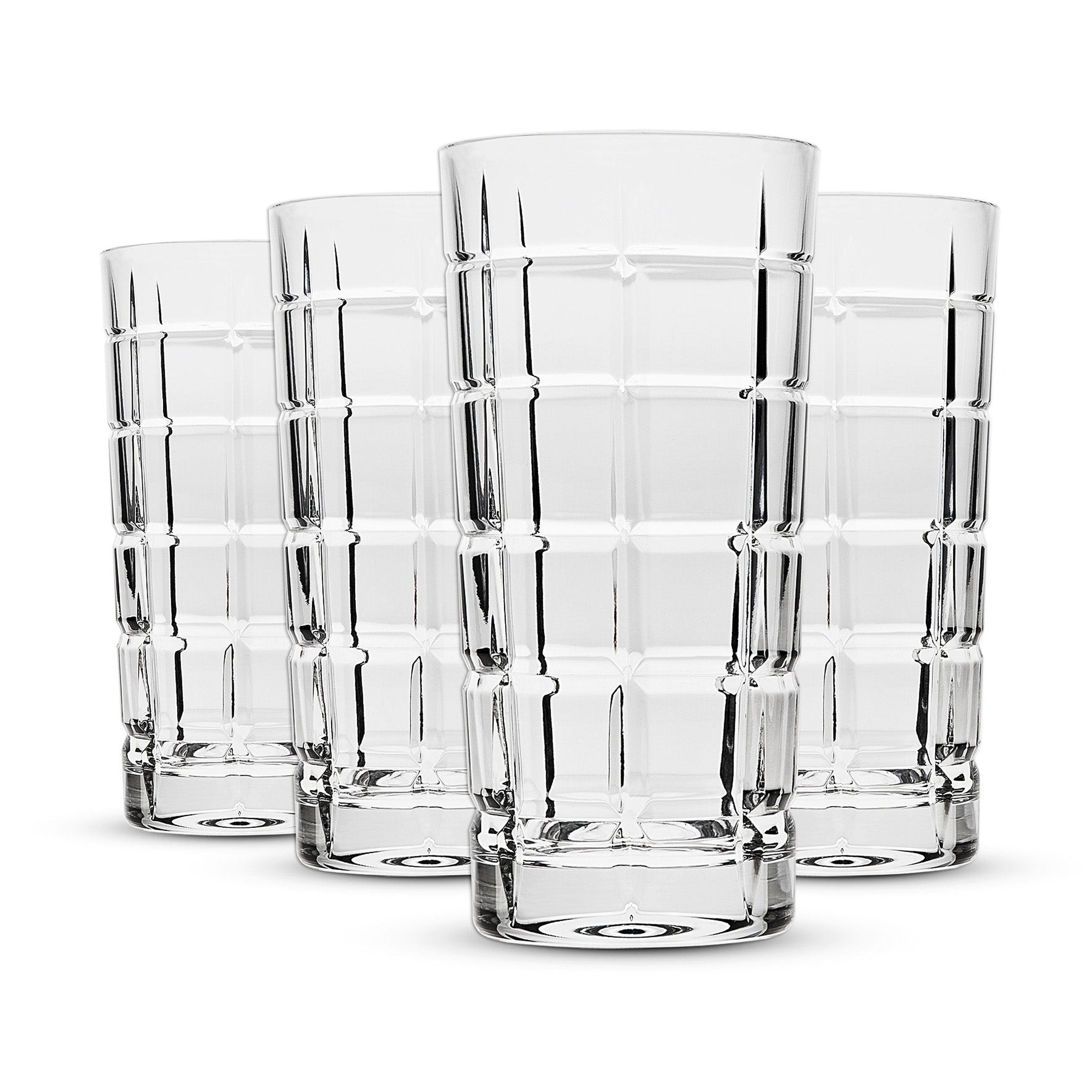 Handcrafted SHANNON Crystal Highball Glasses by Godinger Set of 4 