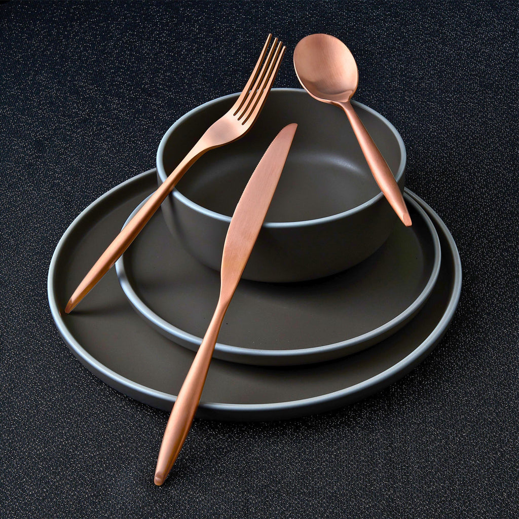 Milano Matte Copper 18/10 Stainless Steel 20 Piece Flatware Set, Service For 4 Godinger 18/10 Stainless Steel, 18/10 Stainless Steel Flatware, 20 Piece Set, All Flatware & Serveware, Flatware Set, Flatware Sets, Milano, Service For 4, Stainless Steel, Tableware