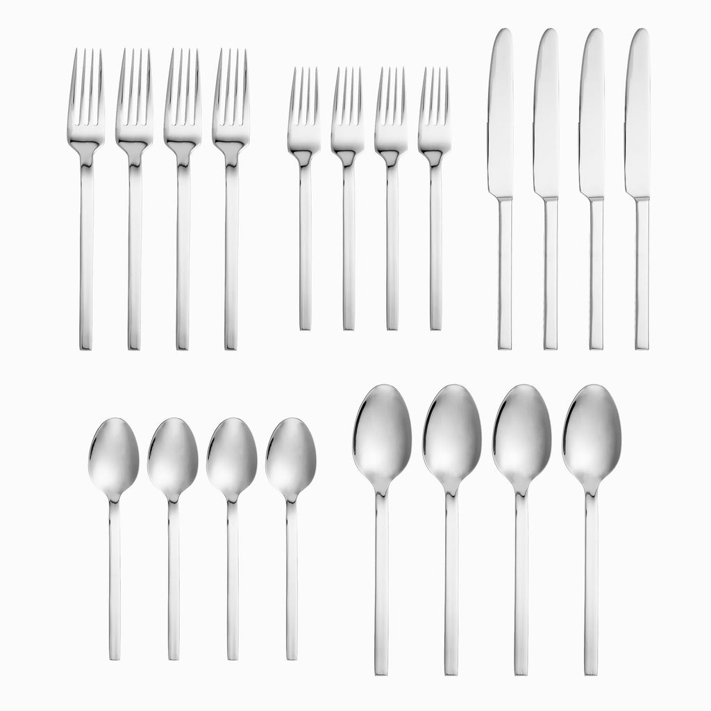 Opus Mirrored 18/10 Stainless Steel 20 Piece Flatware Set, Service For 4 Godinger 18/10 Stainless Steel, 18/10 Stainless Steel Flatware, 20 Piece Set, All Flatware & Serveware, Flateware Sets, Flatware Sets, Opus, Service For 4, Tableware