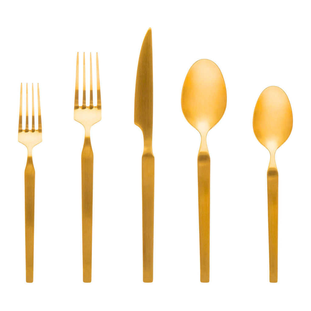 Podium Matte Gold 18/10 Stainless Steel 20 Piece Flatware Set, Service For 4 Godinger 18/10 Stainless Steel, 18/10 Stainless Steel Flatware, 20 Piece Set, All Flatware & Serveware, Flateware Sets, Flatware Sets, Podium, Service For 4, Stainless Steel, Tableware