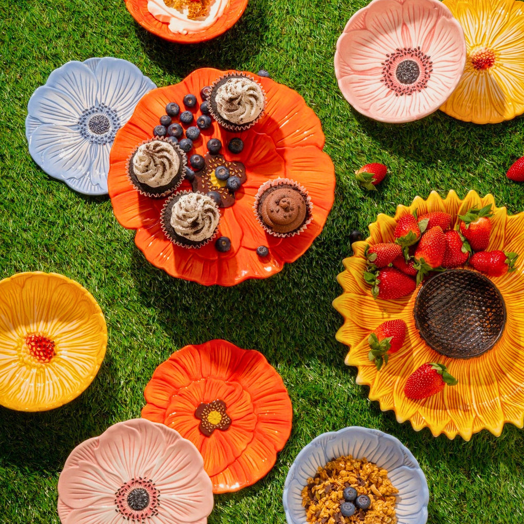 Red Poppy Flower Appetizer Plate Godinger All Dining, Floral, Floral Appetizer Plate, Floral Plate, Flower, Flower Appetizer Plate, Flower Power, Plates, Poppy, Red, Salad Plates