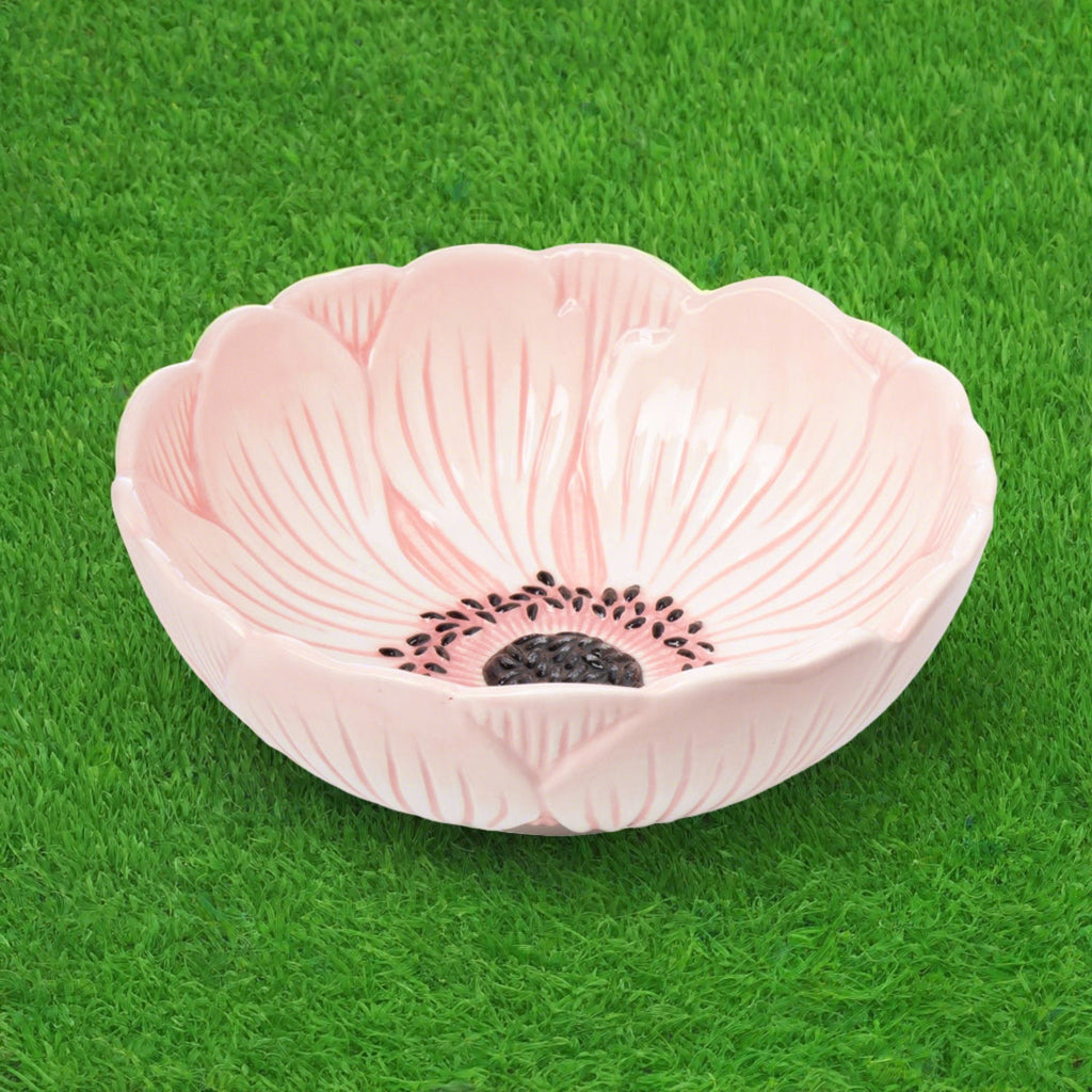 Pink Poppy Flower Cereal Bowl godinger