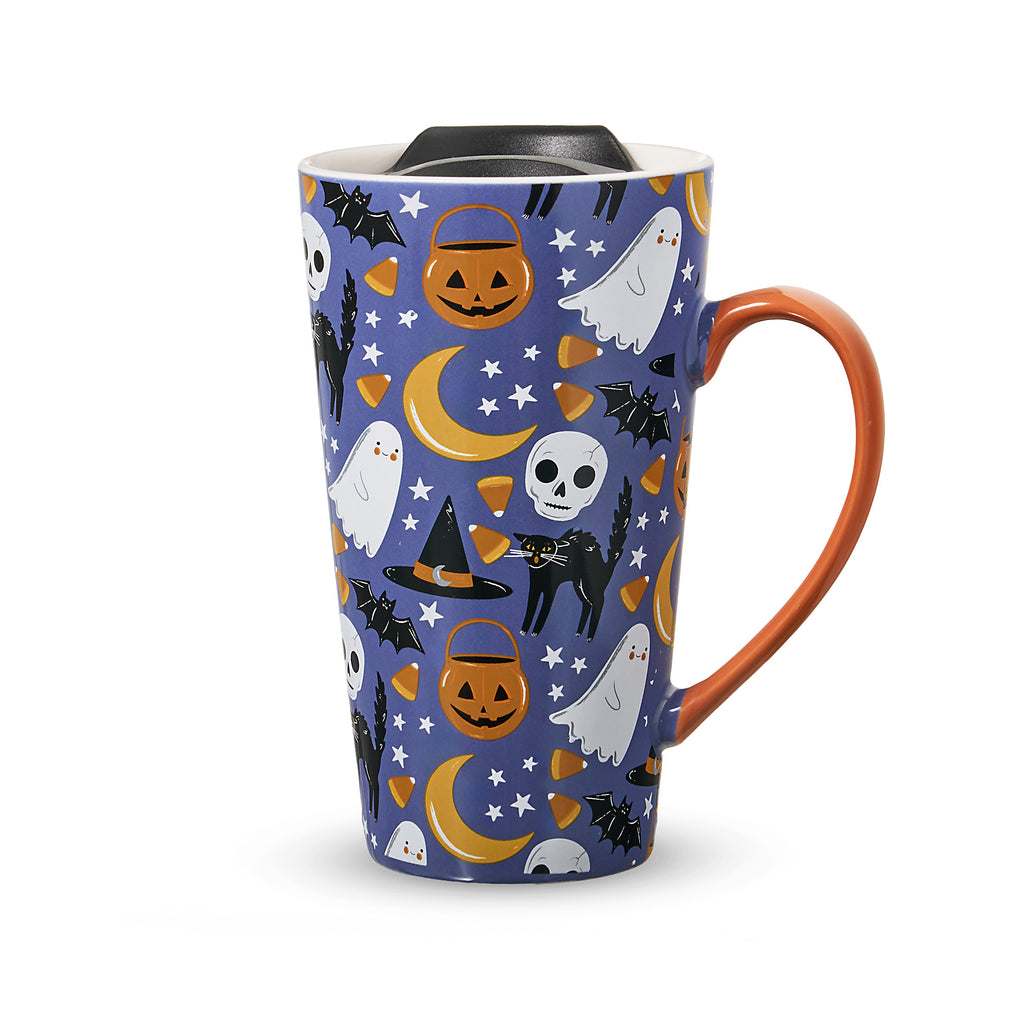 Ghost Stories Porcelain Travel Mug Godinger All Dining, Coffee Mug, Dining, Halloween, Halloween Party, Mug, Mugs, Mugs & Teacups, Travel Coffee Mug, Travel Mug Godinger