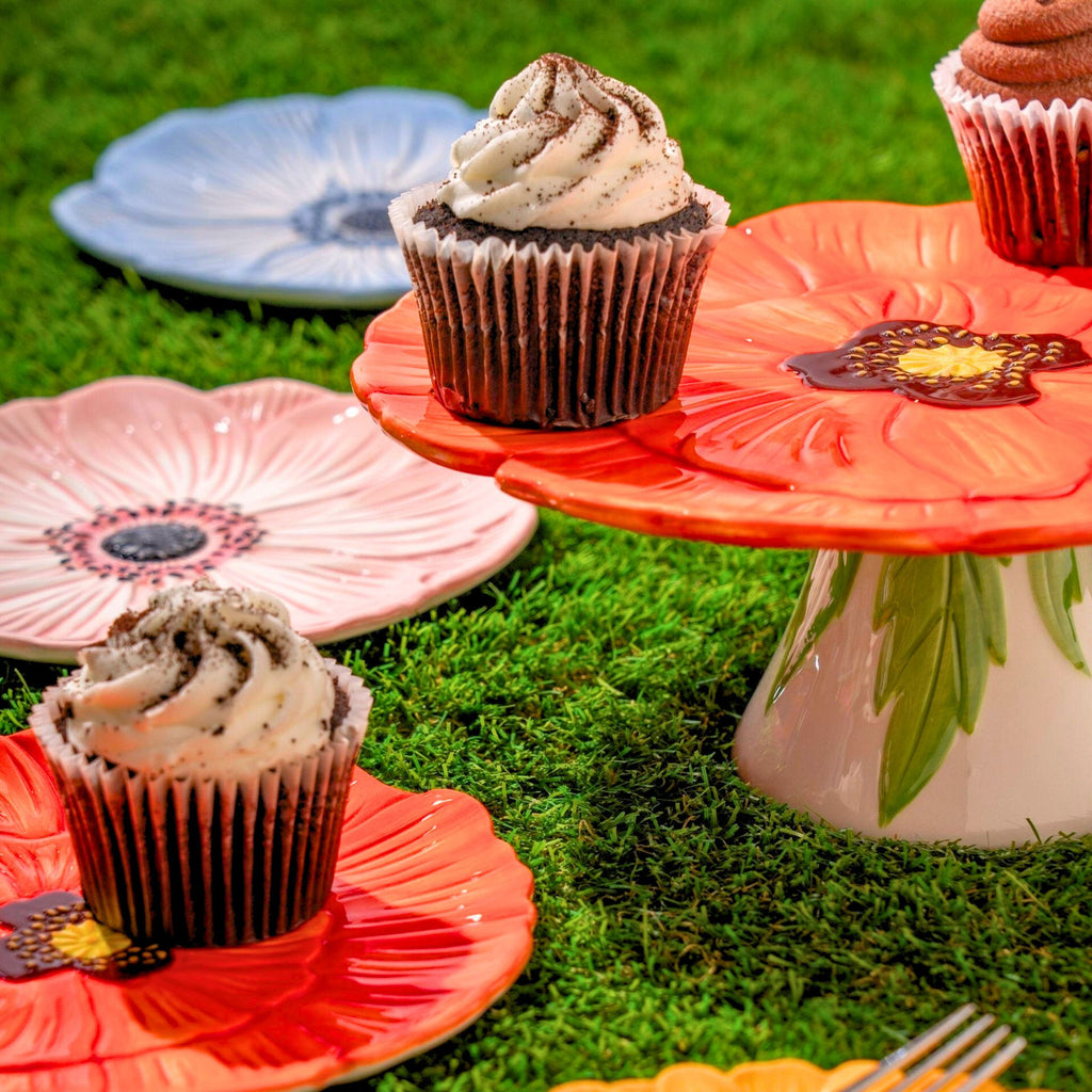 Red Poppy Flower Appetizer Plate Godinger All Dining, Floral, Floral Appetizer Plate, Floral Plate, Flower, Flower Appetizer Plate, Flower Power, Plates, Poppy, Red, Salad Plates