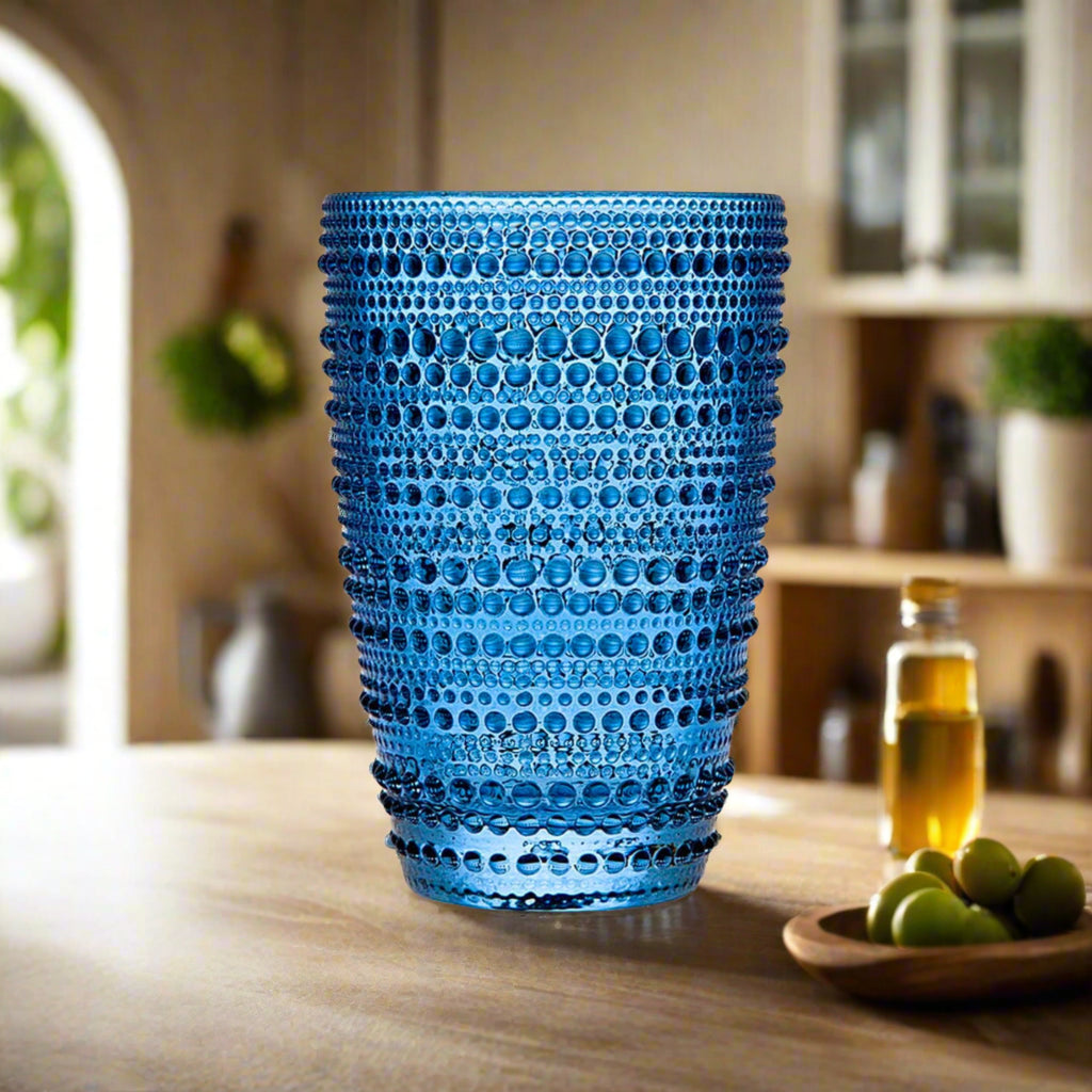 Lumina Blue Highball, Set of 4 Godinger All Barware, All Glassware, All Glassware & Barware, Blue, Brooklyn Steel Co, DOF & Highball, Fortessa Jupiter, Glassware, Glassware & Barware, Glaver's Hobnail, Highball, Highball Set, Hobnail, Hobnail Highball, Home Essentials Halo, Lumina, Lumina Blue, Lumina Highball