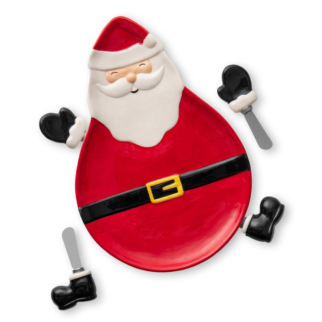 Santa Cheese Plate with Spreaders godinger