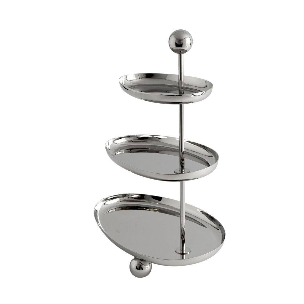 Ellipse 3 Tiered Serving Stand Godinger 3 Tiered, 3 Tiered Server, Ellipse, Mirrored, Mirrored Stainless, Serving Stand, Specialty, Specialty Serving, Stainless, Stainless Steel, Three Tiered, Tiered Godinger