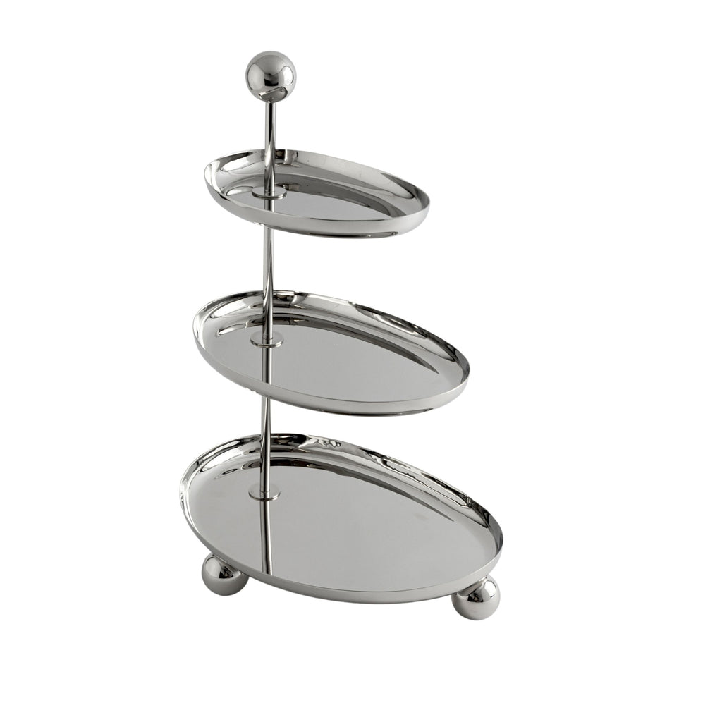 Ellipse 3 Tiered Serving Stand Godinger 3 Tiered, 3 Tiered Server, Ellipse, Mirrored, Mirrored Stainless, Serving Stand, Specialty, Specialty Serving, Stainless, Stainless Steel, Three Tiered, Tiered Godinger