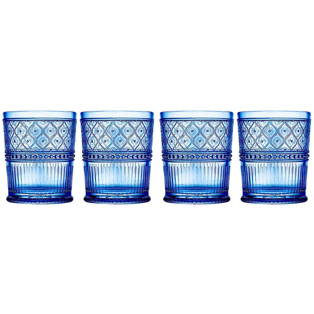 Claro Blue Double Old Fashion, Set of 4 Godinger All Barware, All Glassware, All Glassware & Barware, Blue, Blue Claro, Claro, DOF, DOF & Highball, Double Old Fashion, Glassware