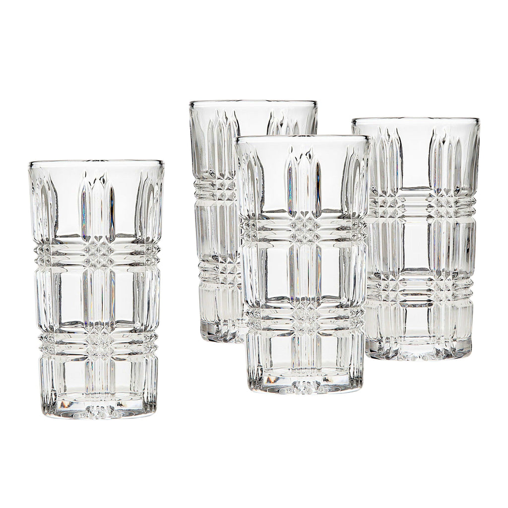 Brookfield Highball, Set of 4 Godinger All Barware, All Glassware, All Glassware & Barware, Brookfield, Cut Crystal, DOF & Highball, Highball, Highball Set