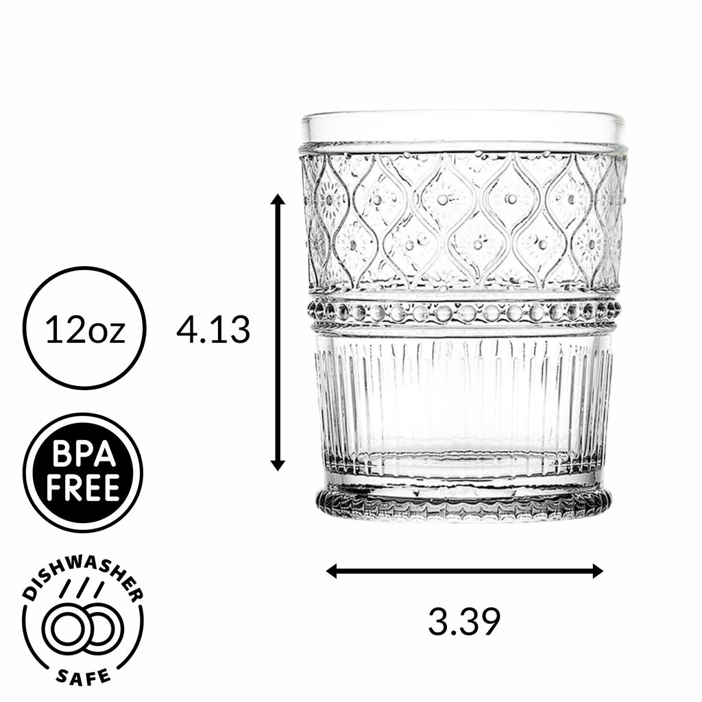 Claro Clear Double Old Fashion, Set of 4 Godinger All Barware, All Glassware, All Glassware & Barware, Claro, Claro Double Old Fashion, Clear, Clear Claro, DOF, DOF & Highball, Double Old Fashion, Glassware