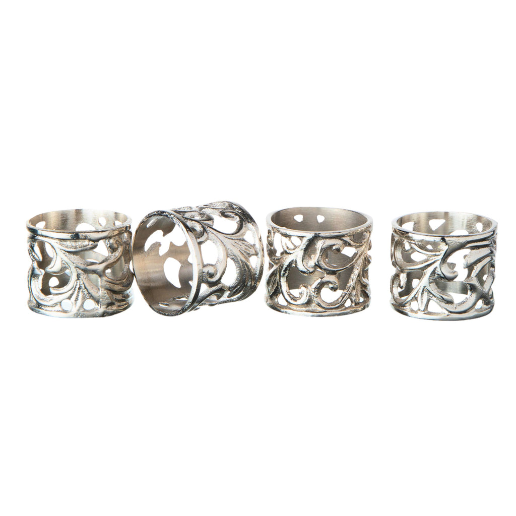 20th Century Silver Baroque Napkin Ring Set Godinger 20th Century Baroque, All Dining, Baroque, Gold Napkin Ring Set, Napkin, Napkin Ring Set, Napkin Rings, Rings, Round Napkin Ring Set, Silver