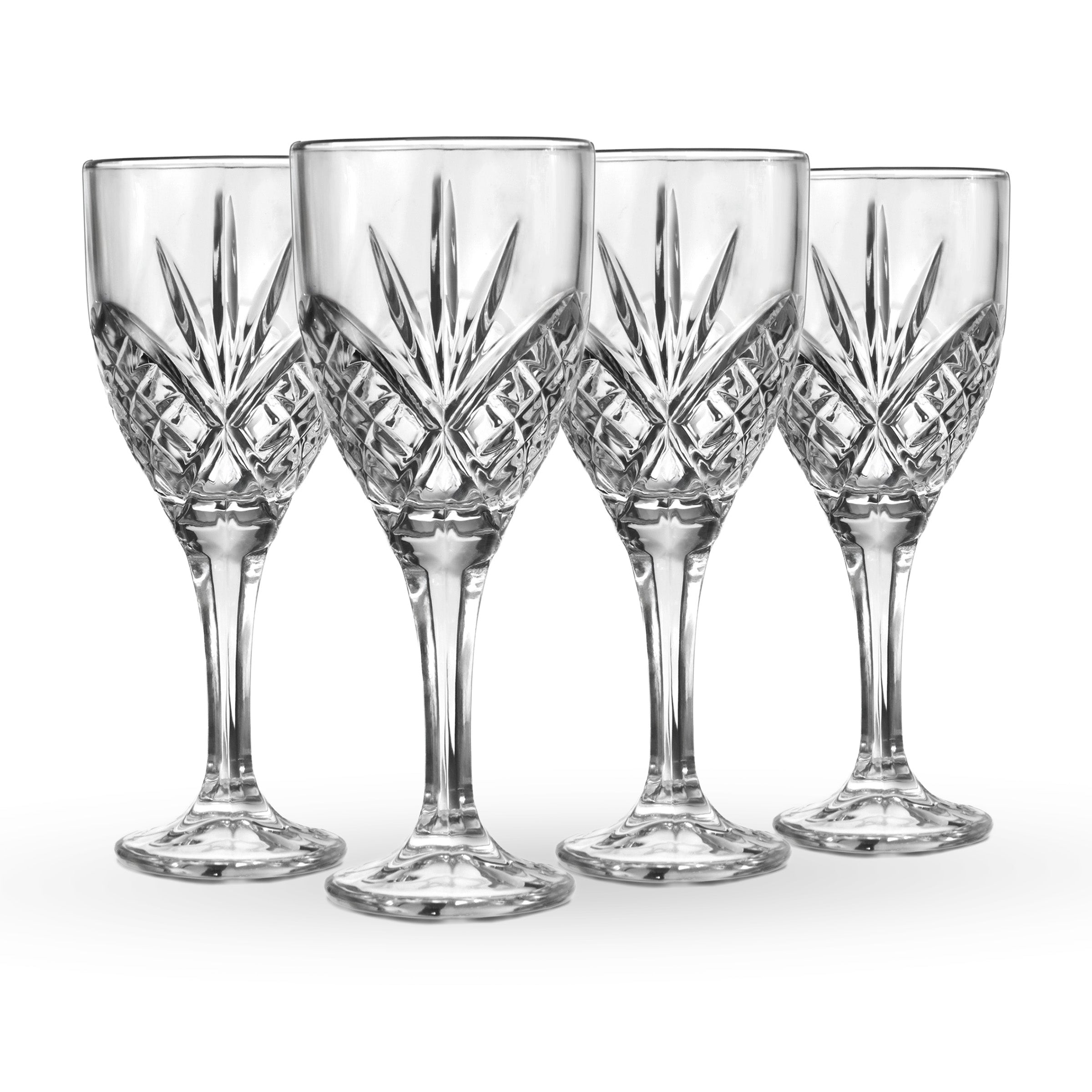 Dublin Crystal Platinum Rim Goblet, Set of 4