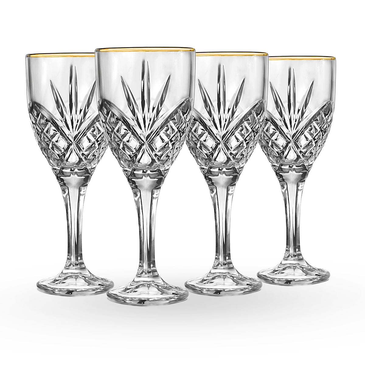 Dublin Crystal Gold Rim Goblet, Set of 4 – Godinger