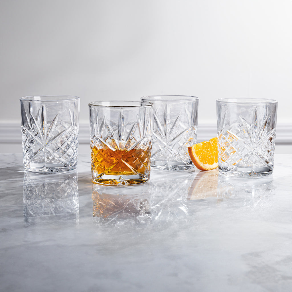 Dublin Crystal Double Old Fashion, Set of 4 Godinger All Glassware, All Glassware & Barware, Cut Crystal, DOF, DOF & Highball, Dublin, Dublin Crystal, Dublin Glassware