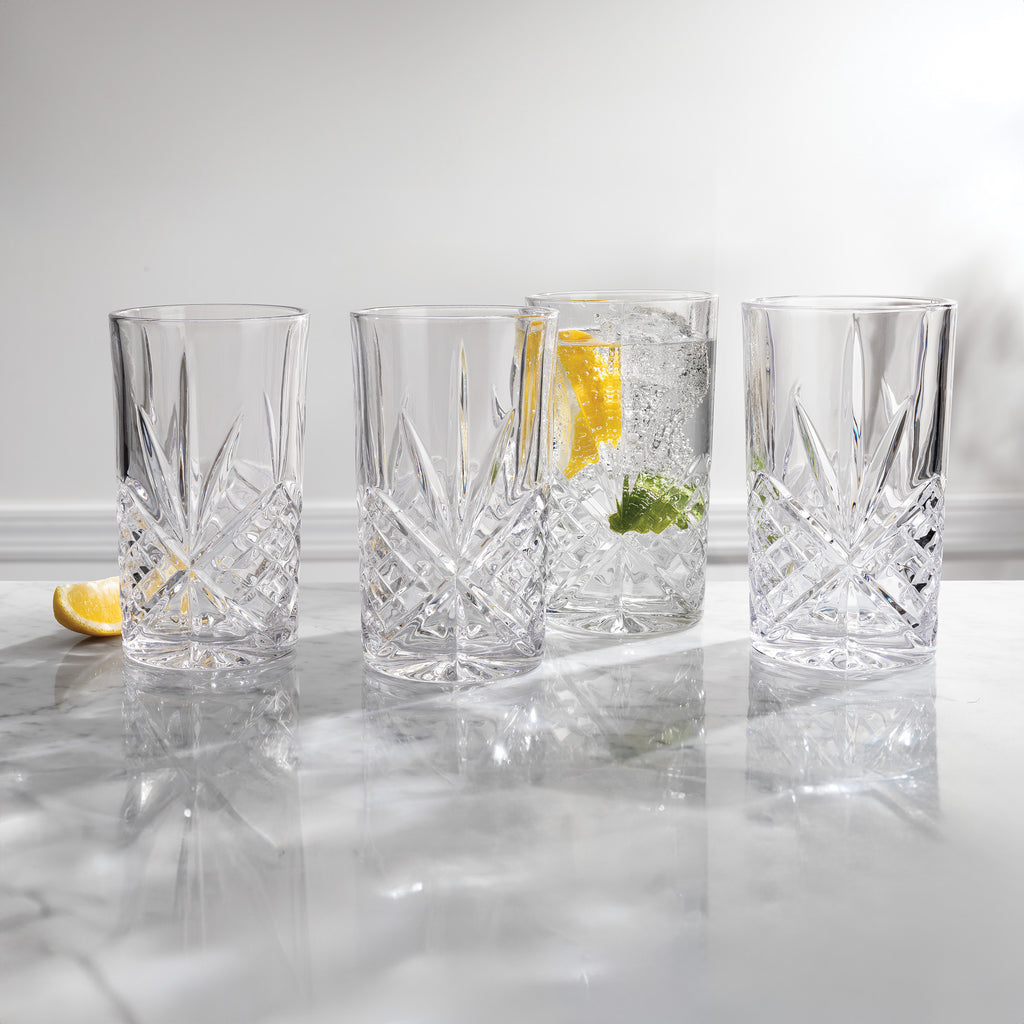 Dublin Crystal Highball, Set of 4 Godinger All Glassware, All Glassware & Barware, Cut Crystal, DOF & Highball, Dublin, Dublin Glassware, Highball