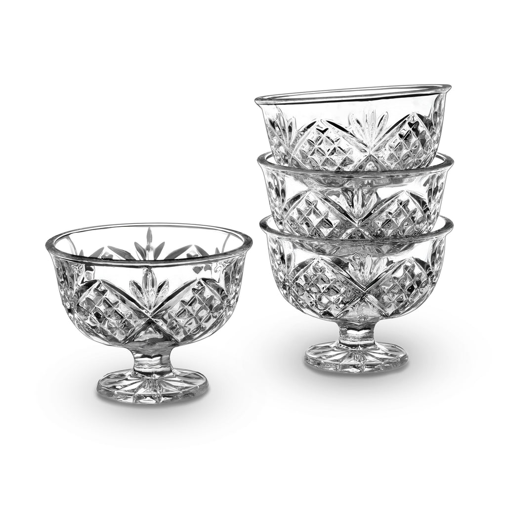 Dublin Crystal Ice Cream Bowl, Set of 4 Godinger Cut Crystal, Dublin, Ice Cream