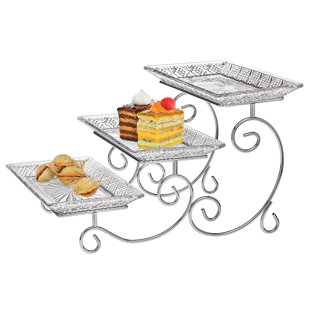 Dublin Crystal Three Tier Serving Stand Godinger All Kitchen, Cut Crystal, Dublin, Dublin Kitchen, Entertaining, Serveware, Serving, Serving Platter, Specialty, Specialty Serving, Stand, Tiered