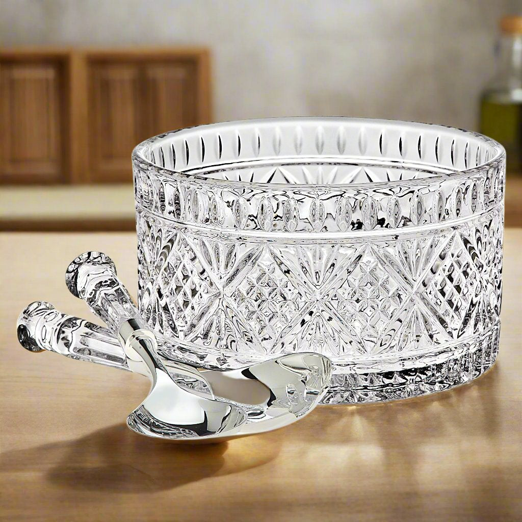 Dublin Crystal Salad Set with 2 Servers Godinger Cut Crystal, Dublin, Dublin Kitchen, Salad, Salad Bowl, Serving Bowls