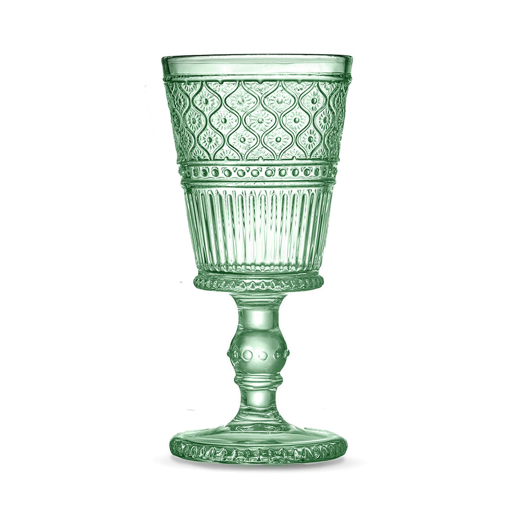 Claro Green Goblet, Set of 4 Godinger All Barware, All Glassware, All Glassware & Barware, Champagne, Claro, Claro Goblet, Claro Goblet Set, Embossed, Green, Green Claro, Wine, Wine & Champagne Godinger