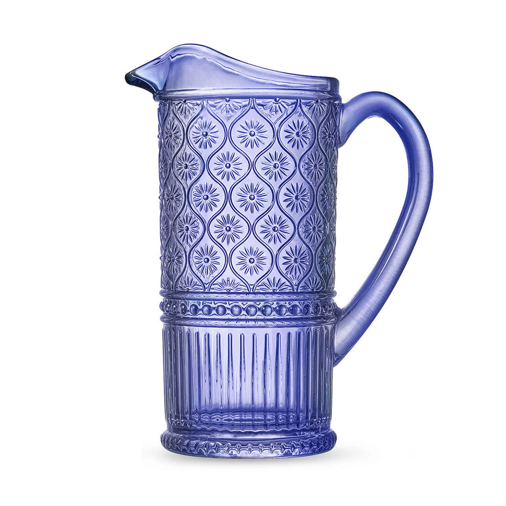 Claro Blue Beverage Pitcher Godinger All Barware, All Glassware, All Glassware & Barware, Blue, Blue Claro, Claro, Claro Pitcher, Clear, Embossed, Glass, Glass Pitcher, Pitcher, Pitchers Godinger