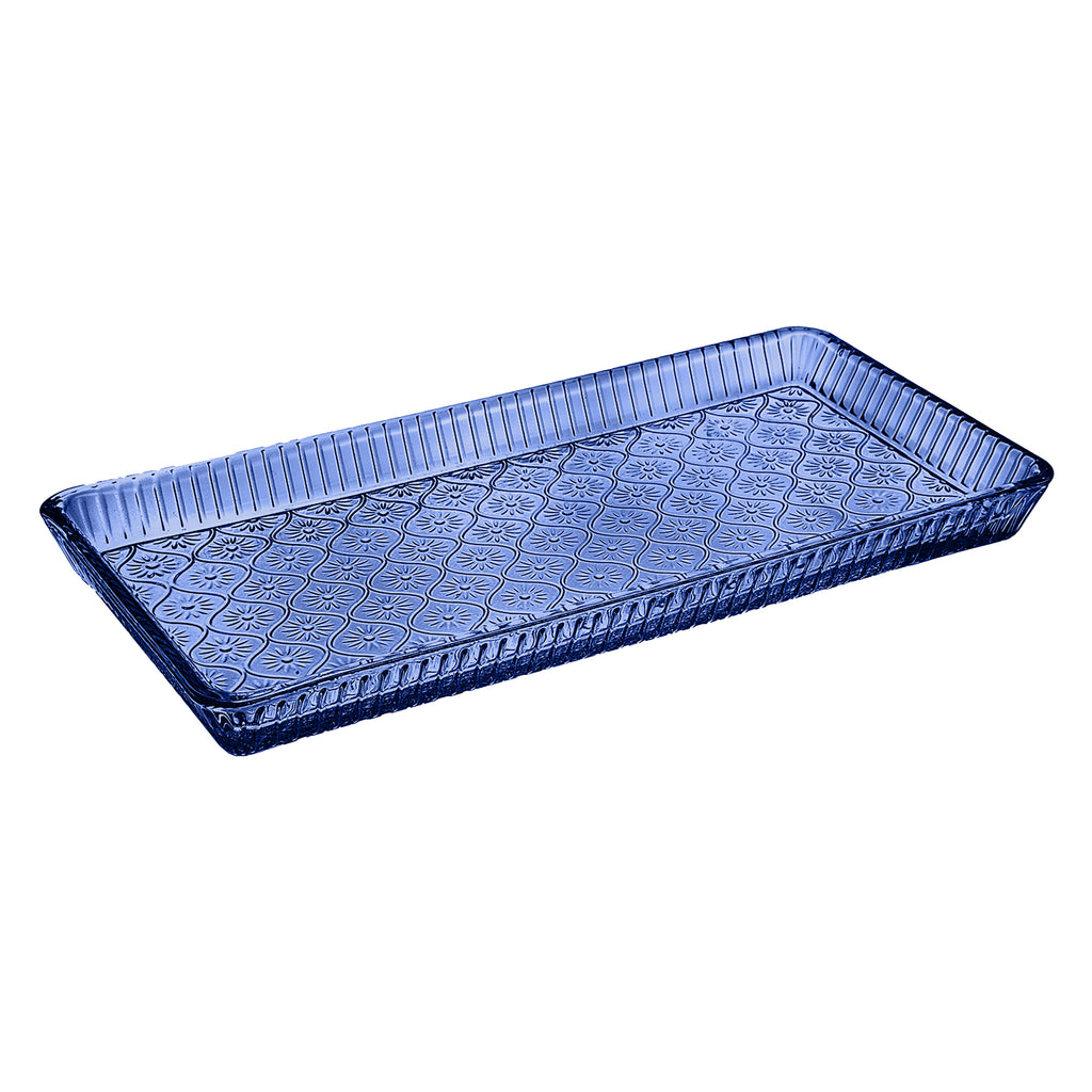 Claro Blue Serving Tray Godinger All Kitchen, Blue, Blue Claro, Claro, Claro Tray, Embossed, Kitchen, Serving Trays, Tray, Trays