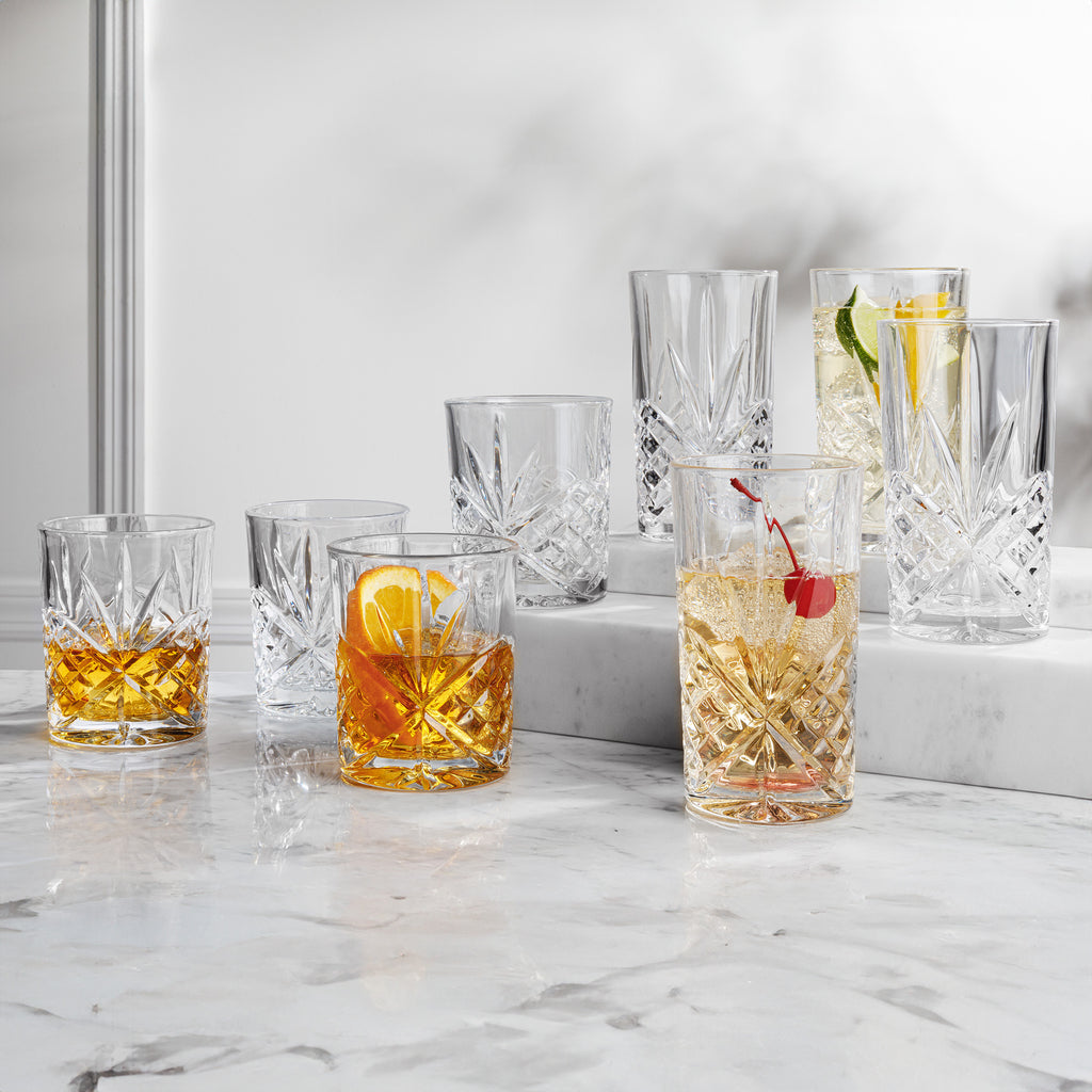 Dublin Crystal Double Old Fashion, Set of 4 Godinger All Glassware, All Glassware & Barware, Cut Crystal, DOF, DOF & Highball, Dublin, Dublin Crystal, Dublin Glassware