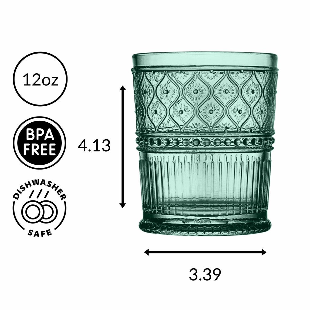 Claro Dark Green Double Old Fashion, Set of 4 Godinger All Barware, All Glassware, All Glassware & Barware, Claro, Claro Dark Green, Claro Double Old Fashion, Dark Green, DOF, DOF & Highball, Double Old Fashion, Glassware, Glassware & Barware