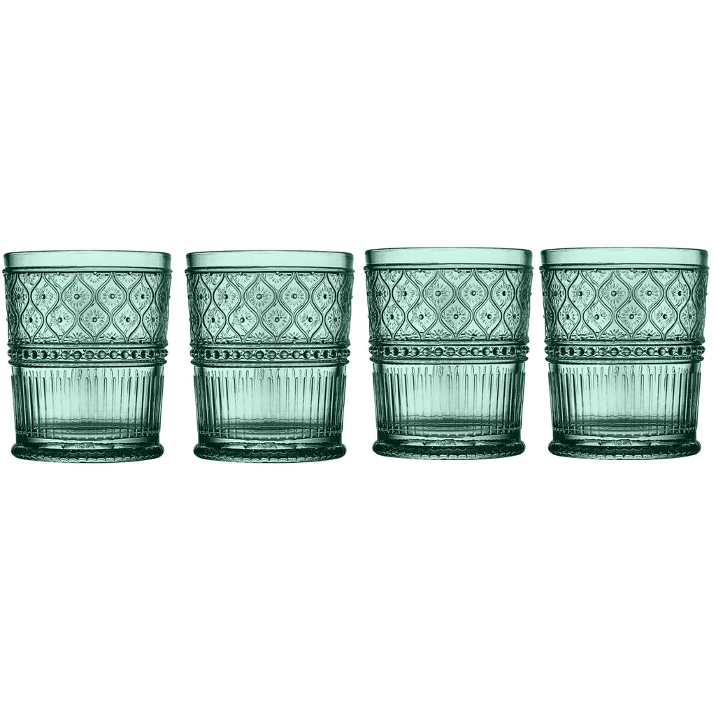 Claro Dark Green Double Old Fashion, Set of 4 Godinger All Barware, All Glassware, All Glassware & Barware, Claro, Claro Dark Green, Claro Double Old Fashion, Dark Green, DOF, DOF & Highball, Double Old Fashion, Glassware, Glassware & Barware