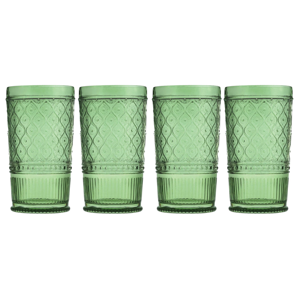 Claro Sage Highball, Set of 4 Godinger All Barware, All Glassware, All Glassware & Barware, Claro, Claro Highball, Claro Hightball Set, DOF & Highball, Embossed, Highball, Highball Set, Sage, Sage Claro