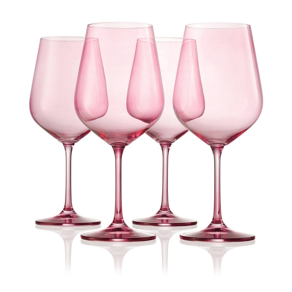 Sheer Light Rose Red Wine Glass, Set of 4 godinger