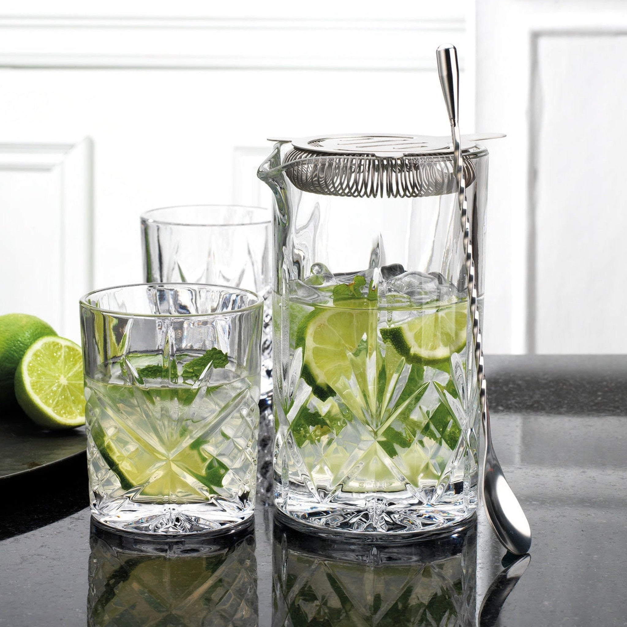 Dublin Crystal 6 Piece Mixing Pitcher Set – Godinger