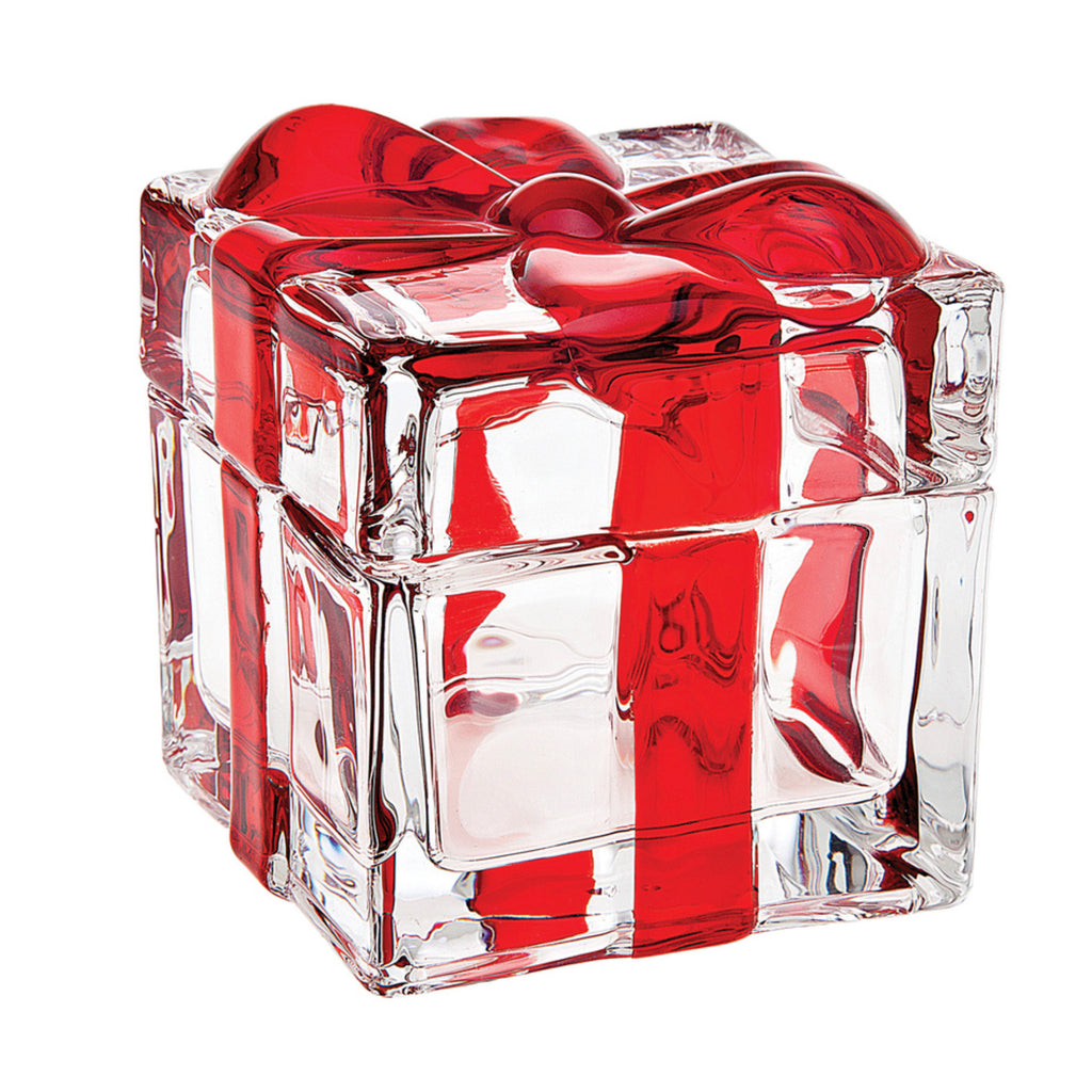 Red Ribboned Gift Wrapped Crystal Keepsake Box Godinger All Decor, Boxes, Decor, Jewelry Box, Mini Box, Present, Red, Ribboned Godinger