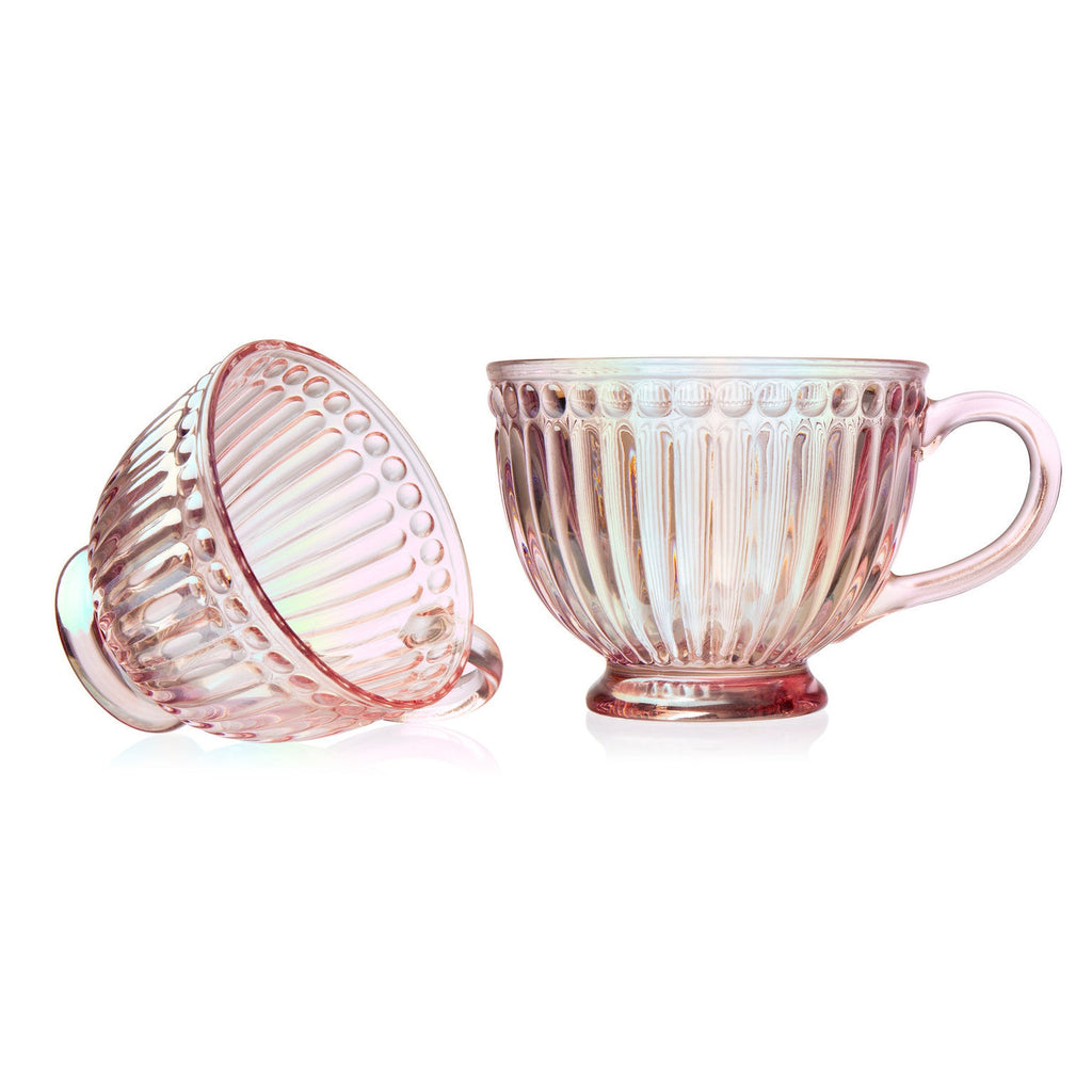 Cosmic Pink Luster Coffee Mug, Set of 2 godinger